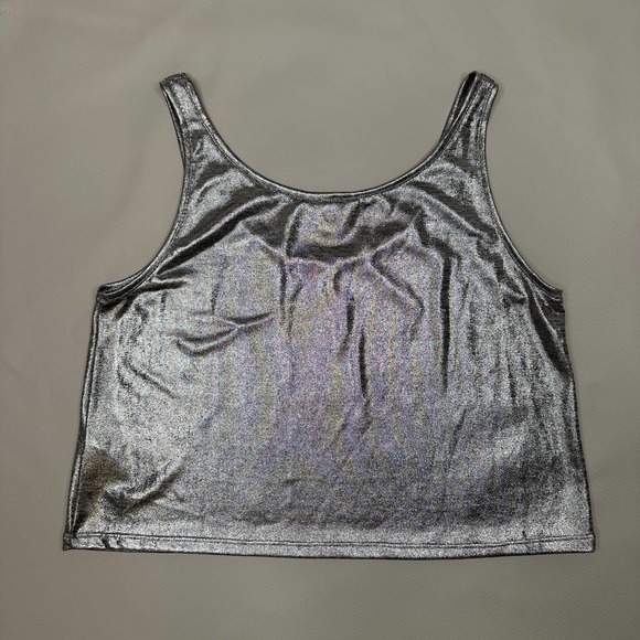 MONKI | Silver Shimmer Tank Blouse, Size XXS - Picture 2 of 5